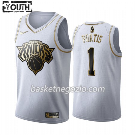 Canotte Bambino New York Knicks Bobby Portis 1 2019-20 Nike Bianco Golden Edition Swingman